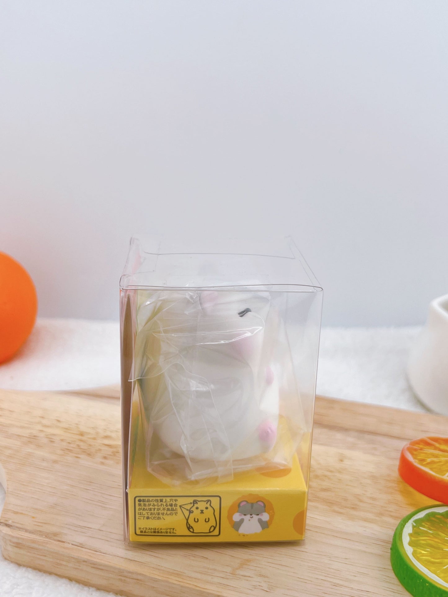 Chubby Fluffy Hamster - Pearl White Closed Eyes (Cotton Candy Scent)